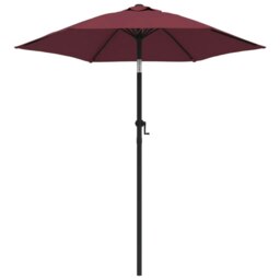 Rackhams Parasol Burgundy 200x224 cm Aluminium - Red - Fabric (100% polyester), aluminium with powder coating - thumbnail 2