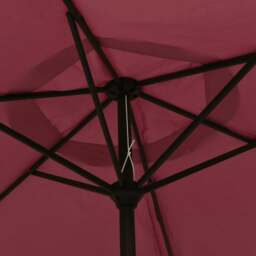 Rackhams Parasol Burgundy 200x224 cm Aluminium - Red - Fabric (100% polyester), aluminium with powder coating - thumbnail 5