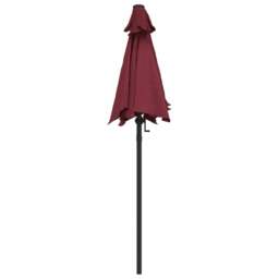 Rackhams Parasol Burgundy 200x224 cm Aluminium - Red - Fabric (100% polyester), aluminium with powder coating - thumbnail 4