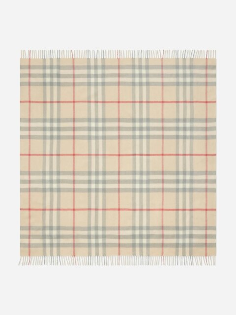 Rackhams Burberry Baby Check Wool Blanket in Beige (90 x 90cm) - Beige - One size - image 1