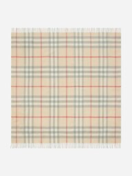 Rackhams Burberry Baby Check Wool Blanket in Beige (90 x 90cm) - Beige - One size - thumbnail 1