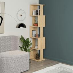 Rackhams Piri 5 Tier Tall Freestanding Bookcase (H) 161cm - Oak