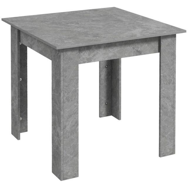 Rackhams Square Dining Table, Modern Small Dining Table with Faux Cement Effect, Space Saving, Non-slip Foot Pads, Cement Grey