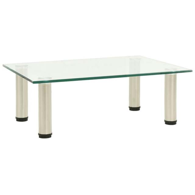 Rackhams TV Stand Transparent 40x35x17 cm Tempered Glass
