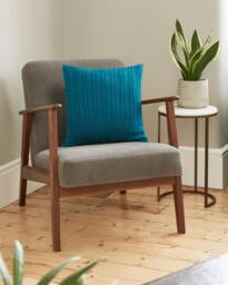 Rackhams Turquoise Cable Knit Cushion - thumbnail 2