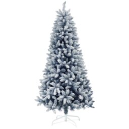 Rackhams 6 Foot Artificial Blue Snow Flocked Christmas Tree with Hinged Branches - thumbnail 3