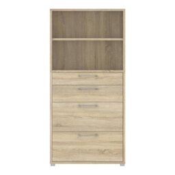 Rackhams Prima Bookcase 1 Shelf with 2 Drawers 2 File Drawers in Oak - Oak Effect - Wood - 1 - thumbnail 2