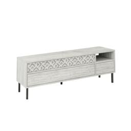 "Rackhams Heaton Modern Multimedia Unit with Storage TV Cabinet 60"" 145cm - Dark Oak Effect" - thumbnail 3