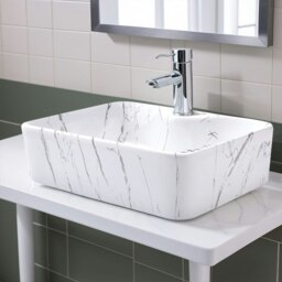 Rackhams 48cm W x 37cm D Rectangular Marble Vessle Sink - thumbnail 2