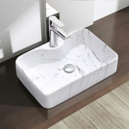 Rackhams 48cm W x 37cm D Rectangular Marble Vessle Sink - thumbnail 1