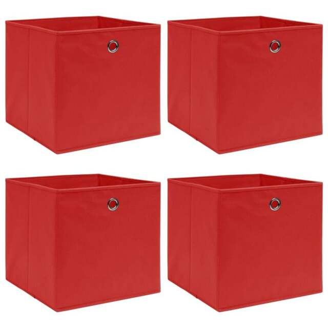 Rackhams Storage Boxes 4 pcs Red 32x32x32 cm Fabric