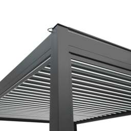 Rackhams Anthracite Aluminium Pergola With White Blinds & LED Lights - 3m x 4m - thumbnail 4
