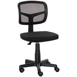 Rackhams Small Office Chair without Arms, Ergonomic Swivel Mesh Desk Chair - Black - Yes - Office Chair - thumbnail 2
