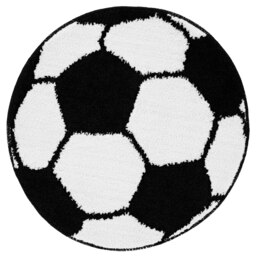 Rackhams It's A Goal Football Shaped Rug - White - thumbnail 2