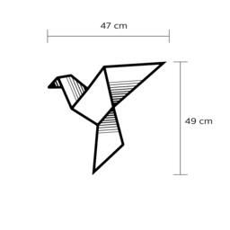Rackhams Fly Modern Metal Wall Art Home Decorative Ornament, Black - Metal - Black - thumbnail 3