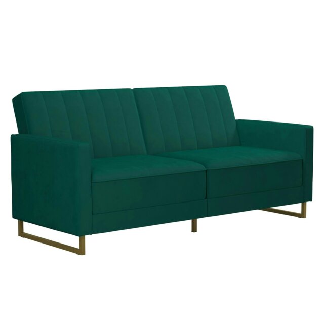 Rackhams Skylar Sofa Bed in Velvet Green - Green - image 1