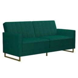 Rackhams Skylar Sofa Bed in Velvet Green - Green