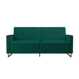 Rackhams Skylar Sofa Bed in Velvet Green - Green - thumbnail 2