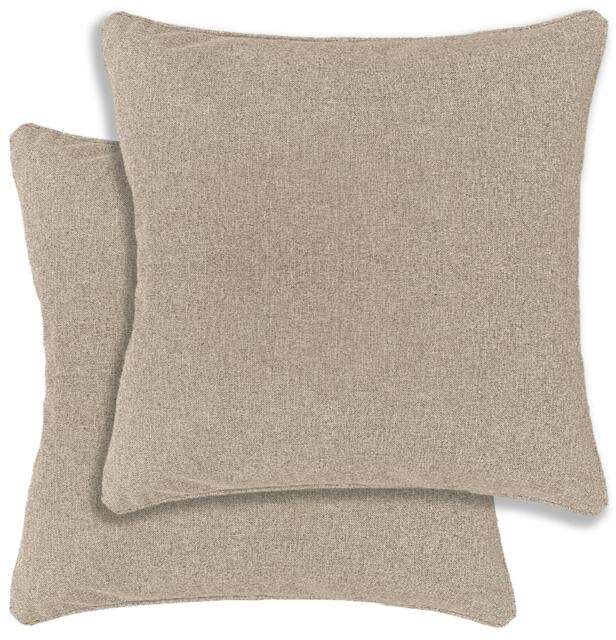 Rackhams Austin/Dallas Textured Pair of Double Sided Zip Opening Piped Edge Cushion Covers - 43x43cm - Cases Only - Natural - image 1