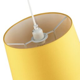 Rackhams Yellow Cotton Fabric 12inch Drum Lampshade with White Cotton Inner - thumbnail 4