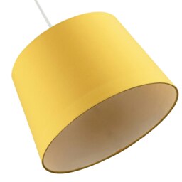 Rackhams Yellow Cotton Fabric 12inch Drum Lampshade with White Cotton Inner - thumbnail 5