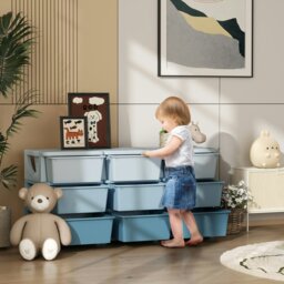 Rackhams Kids Storage Units with Drawers 3 Tier Chest Dresser Tower Blue - 113 x 37 x 56.5 cm - Cream - thumbnail 3