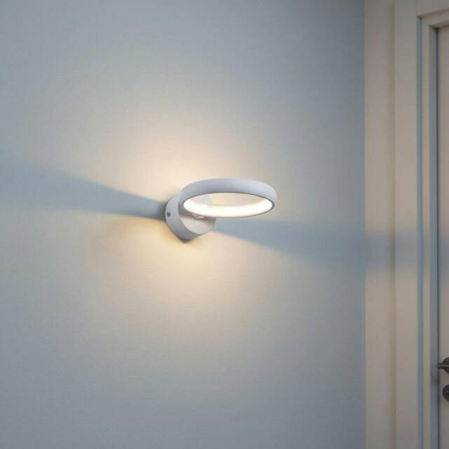 Rackhams 6 Watt Round White Modern Indoor LED Sconce Light - image 1