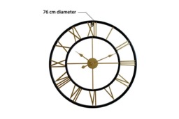 Rackhams WC2132 - Black & Gold Roman Wall Clock - 76 cm / 30 in - thumbnail 3
