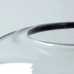 Rackhams LSA Oblate Glass Vase Lantern 28cm with Walnut Base Clear - Glass - 1 - Clear - thumbnail 4