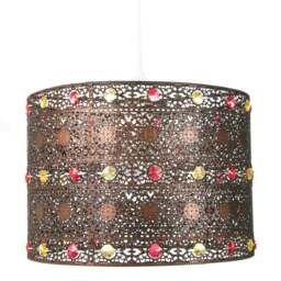 Rackhams Antique Bronze Acrylic Gem Moroccan Style Chandelier Pendant Light Shade Fitting