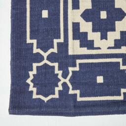 Rackhams Halmstad Blue and White Scandi Style 100% Cotton Printed Rug - 120 x 170 cm - thumbnail 4