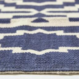 Rackhams Halmstad Blue and White Scandi Style 100% Cotton Printed Rug - 120 x 170 cm - thumbnail 5
