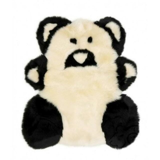 Rackhams Sheepskin Teddy Bear Rug - Black - Black - One Size - 100% Sheepskin - image 1