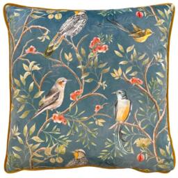 Rackhams Chinoiserie Cushion Cover - Slate Blue - 43cm x 43cm - Slate Blue - 100% Polyester - thumbnail 1