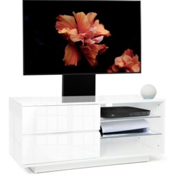 "Rackhams Gallus Gloss White with 2- Drawers and 3-Sheves 32""-55"" LED/LCD/Plasma Cabinet TV Stand with Mounting Arm" - thumbnail 1