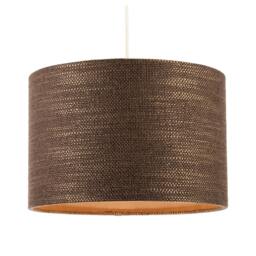 Rackhams Designer Bobbled and Textured Linen Lamp Shade in Chocolate Brown - thumbnail 2