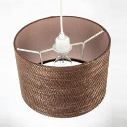 Rackhams Designer Bobbled and Textured Linen Lamp Shade in Chocolate Brown - thumbnail 3