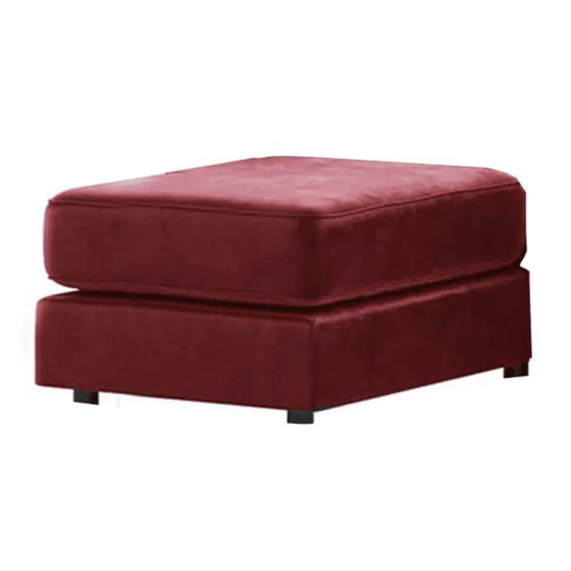 Rackhams Brooklyn Full Foam Plush Velvet Footstool - Red - image 1
