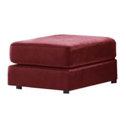 Rackhams Brooklyn Full Foam Plush Velvet Footstool - Red - thumbnail 1