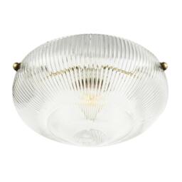 Rackhams Modern Transparent Mini Line Ribbed Glass Pendant Bowl Lamp Shade - thumbnail 4