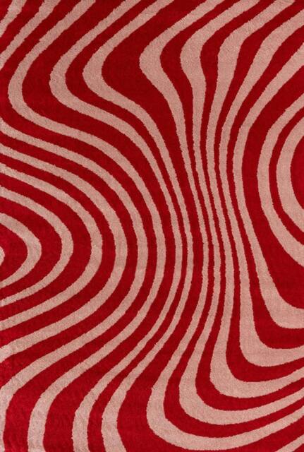 Rackhams Joli Striped Red & Pink Rug - 200X290 cm - image 1