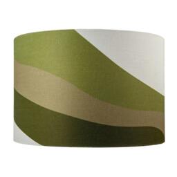 Rackhams Olive Green Linen Fabric Lamp Shade with Inner and Outer Wavy Design - thumbnail 4