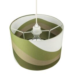 Rackhams Olive Green Linen Fabric Lamp Shade with Inner and Outer Wavy Design - thumbnail 3