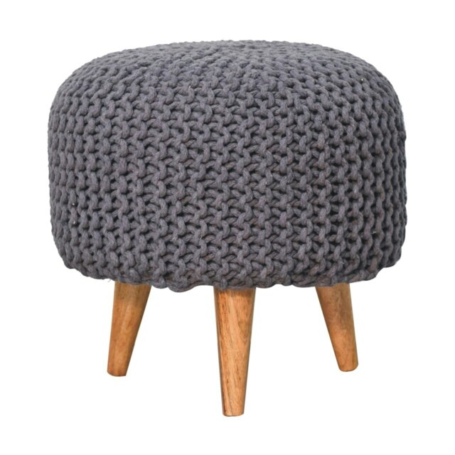 Rackhams Keeva Grey Round Footstool - image 1