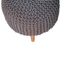 Rackhams Keeva Grey Round Footstool - thumbnail 4