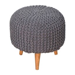 Rackhams Keeva Grey Round Footstool - thumbnail 2