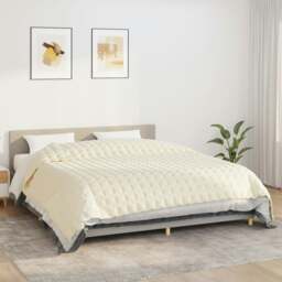 Rackhams Weighted Blanket Light Cream 220x260 cm 15 kg Fabric - thumbnail 1