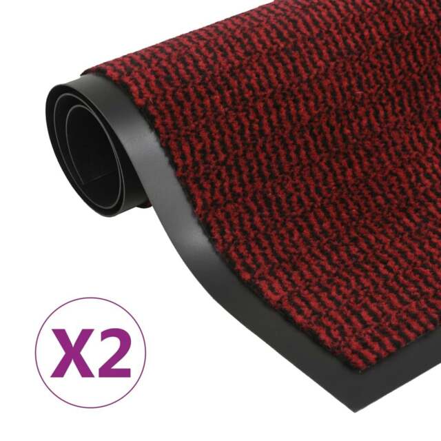 Rackhams Dust Control Mats 2 pcs Rectangular Tufted 60x90 cm Red - image 1