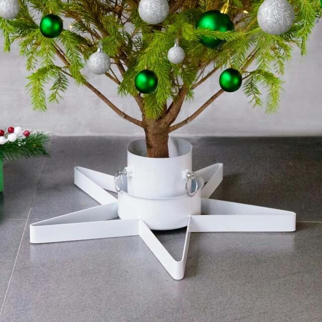 Rackhams Christmas Tree Stand White 47x47x13.5 cm - image 1