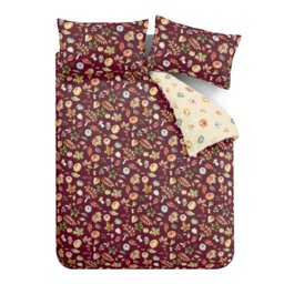 Rackhams Autumn Pumpkins Reversible Duvet Cover Set Plum - King - Plum - thumbnail 5